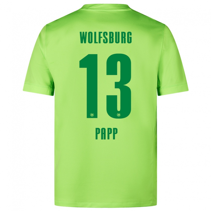 Kandiny Enfant Maillot Luca Papp #13 Vert Fluo Tenues Domicile 2024/25 T-Shirt