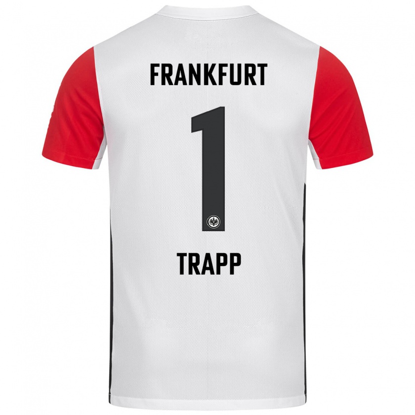 Kandiny Enfant Maillot Kevin Trapp #1 Blanc Rouge Tenues Domicile 2024/25 T-Shirt