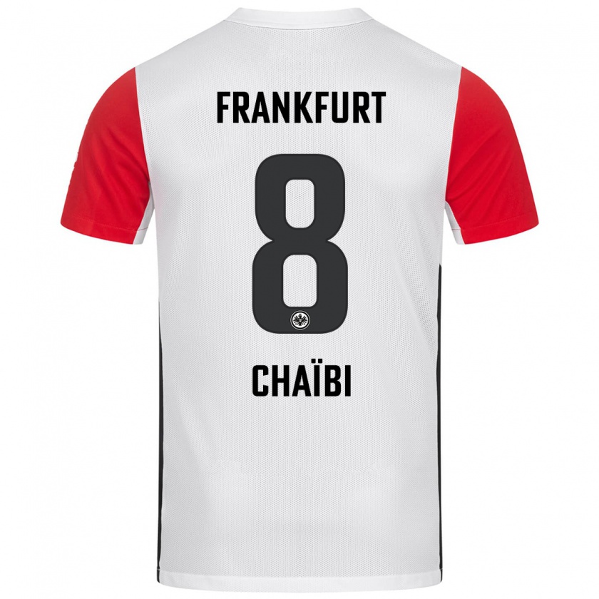 Kandiny Enfant Maillot Farès Chaïbi #8 Blanc Rouge Tenues Domicile 2024/25 T-Shirt