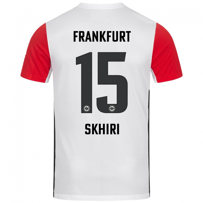 Kandiny Enfant Maillot Ellyes Skhiri #15 Blanc Rouge Tenues Domicile 2024/25 T-Shirt