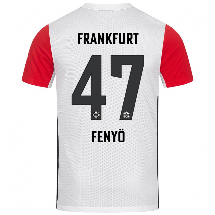 Kandiny Enfant Maillot Noah Fenyő #47 Blanc Rouge Tenues Domicile 2024/25 T-Shirt