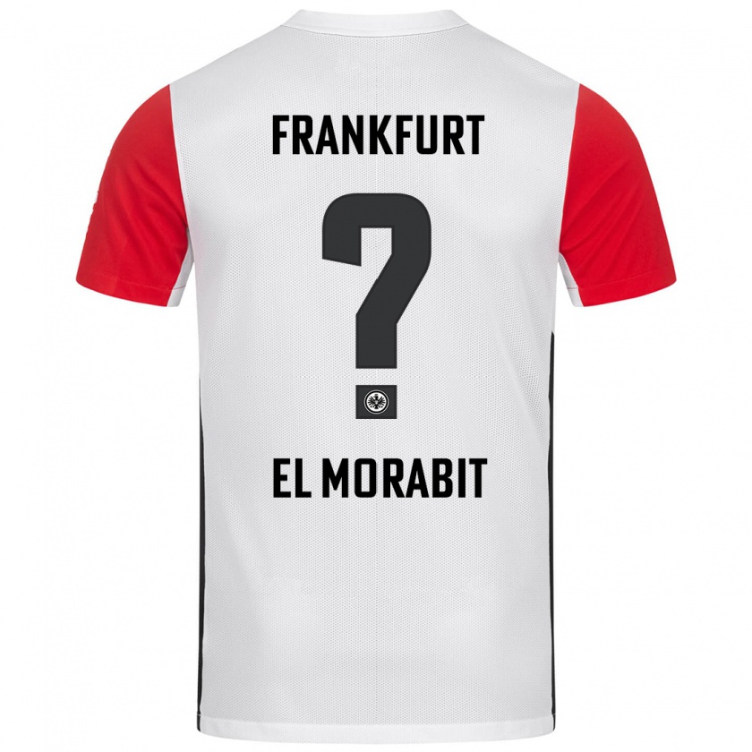 Kandiny Enfant Maillot Anas El Morabit #0 Blanc Rouge Tenues Domicile 2024/25 T-Shirt