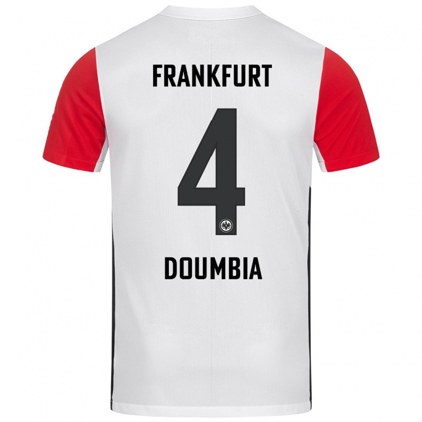 Kandiny Enfant Maillot Fousseny Doumbia #4 Blanc Rouge Tenues Domicile 2024/25 T-Shirt