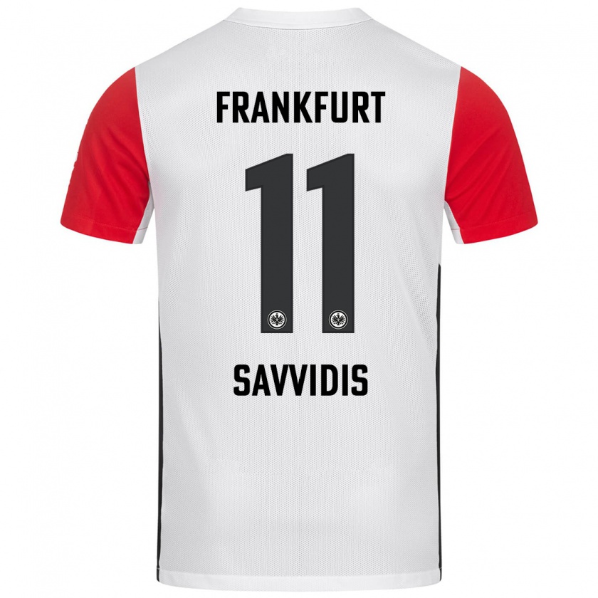 Kandiny Enfant Maillot Rafail Savvidis #11 Blanc Rouge Tenues Domicile 2024/25 T-Shirt