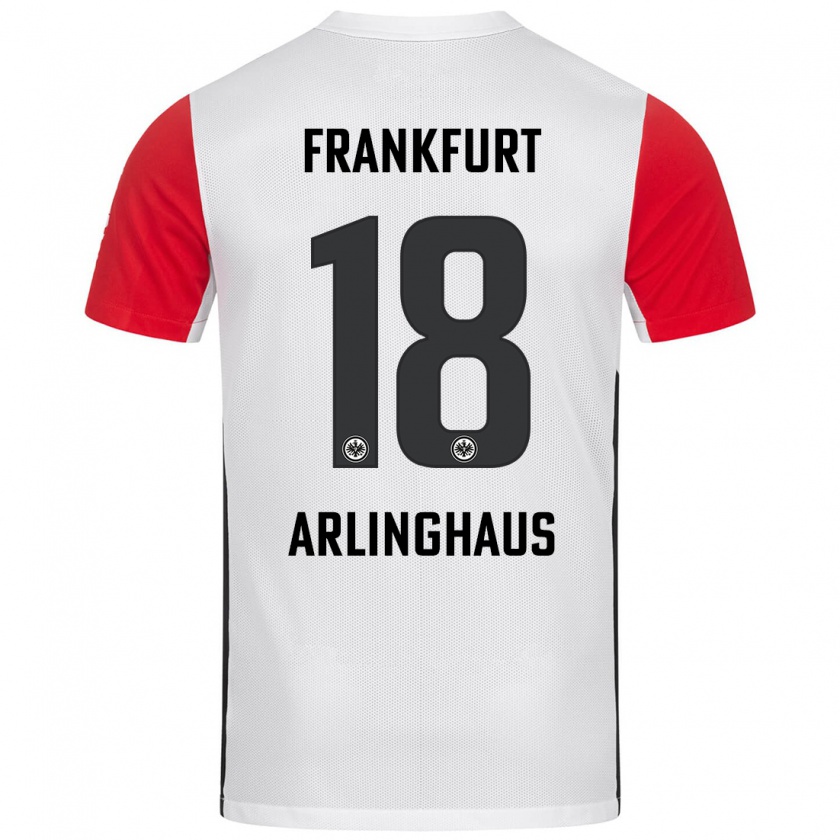 Kandiny Enfant Maillot Max Arlinghaus #18 Blanc Rouge Tenues Domicile 2024/25 T-Shirt