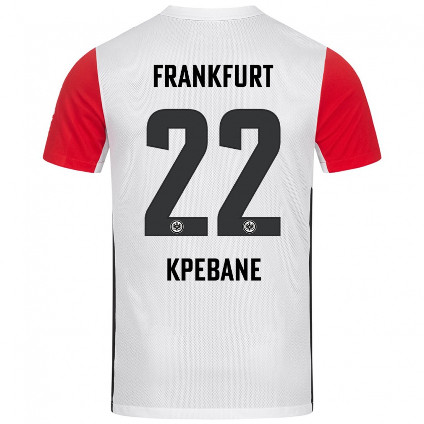 Kandiny Enfant Maillot Tamiou Kpebane #22 Blanc Rouge Tenues Domicile 2024/25 T-Shirt