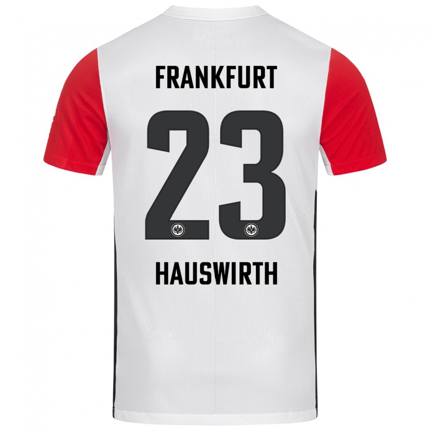 Kandiny Enfant Maillot Max Hauswirth #23 Blanc Rouge Tenues Domicile 2024/25 T-Shirt