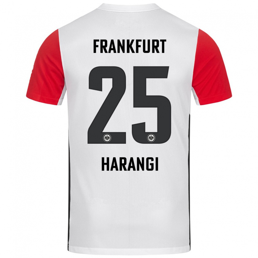 Kandiny Enfant Maillot Aiden Harangi #25 Blanc Rouge Tenues Domicile 2024/25 T-Shirt