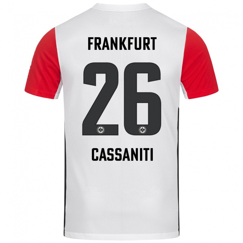 Kandiny Enfant Maillot Nino Cassaniti #26 Blanc Rouge Tenues Domicile 2024/25 T-Shirt