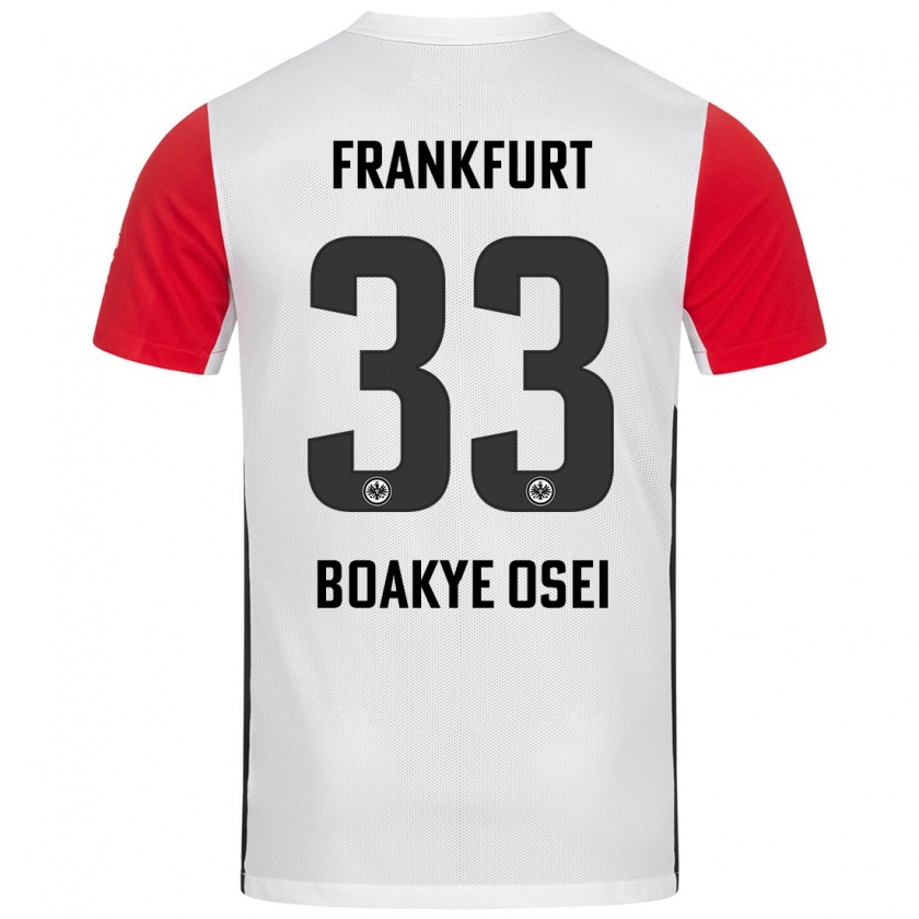 Kandiny Enfant Maillot Derek Boakye-Osei #33 Blanc Rouge Tenues Domicile 2024/25 T-Shirt