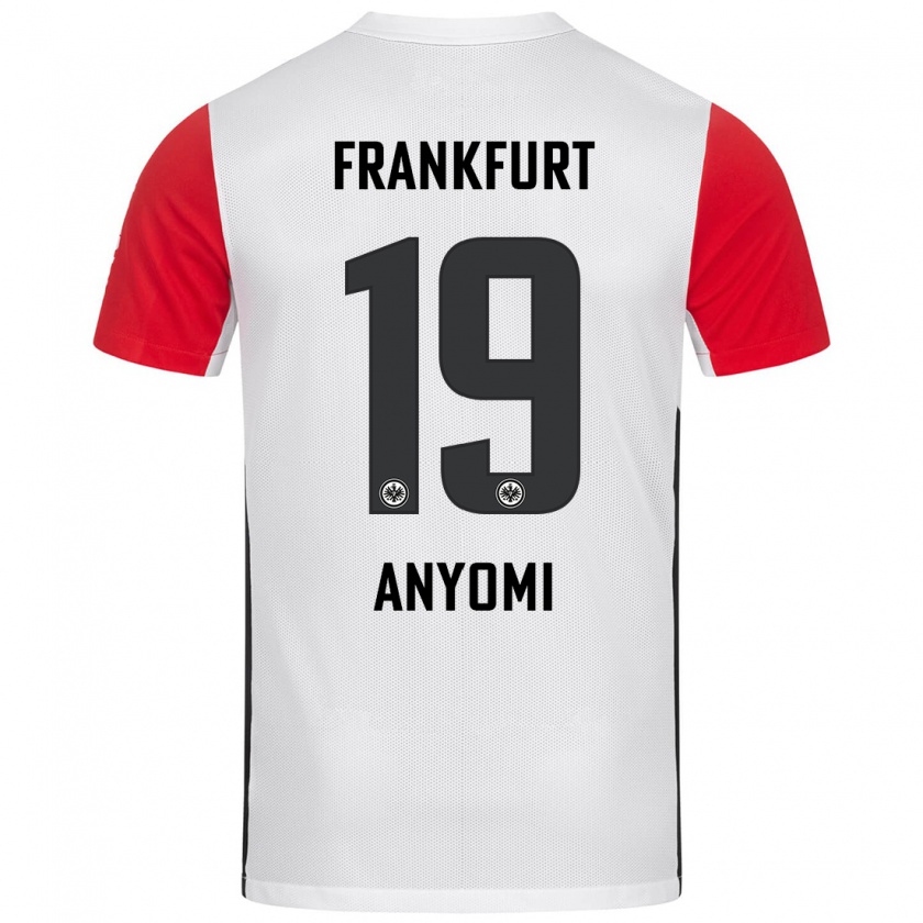 Kandiny Enfant Maillot Nicole Anyomi #19 Blanc Rouge Tenues Domicile 2024/25 T-Shirt