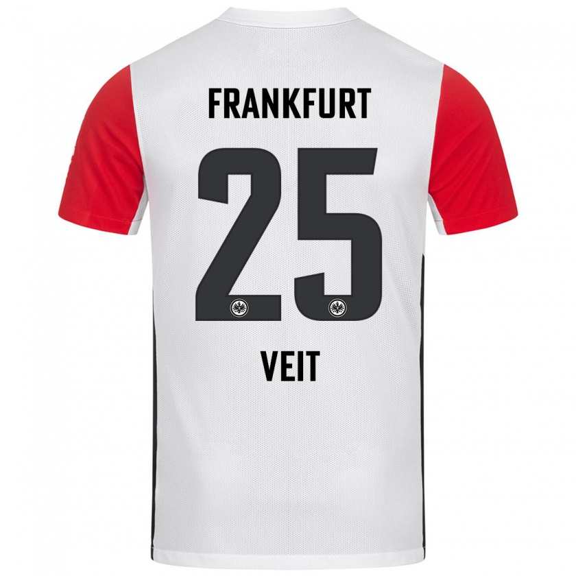 Kandiny Enfant Maillot Jella Veit #25 Blanc Rouge Tenues Domicile 2024/25 T-Shirt