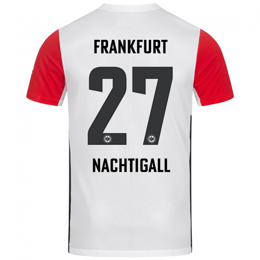 Kandiny Enfant Maillot Sophie Nachtigall #27 Blanc Rouge Tenues Domicile 2024/25 T-Shirt