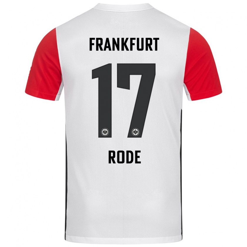 Kandiny Enfant Maillot Sebastian Rode #17 Blanc Rouge Tenues Domicile 2024/25 T-Shirt