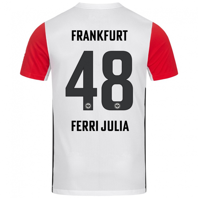 Kandiny Enfant Maillot Nacho Ferri #48 Blanc Rouge Tenues Domicile 2024/25 T-Shirt