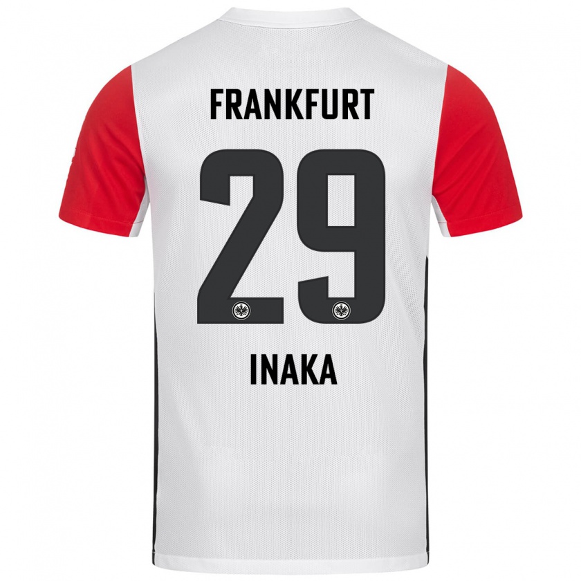 Kandiny Enfant Maillot Arthur Inaka #29 Blanc Rouge Tenues Domicile 2024/25 T-Shirt