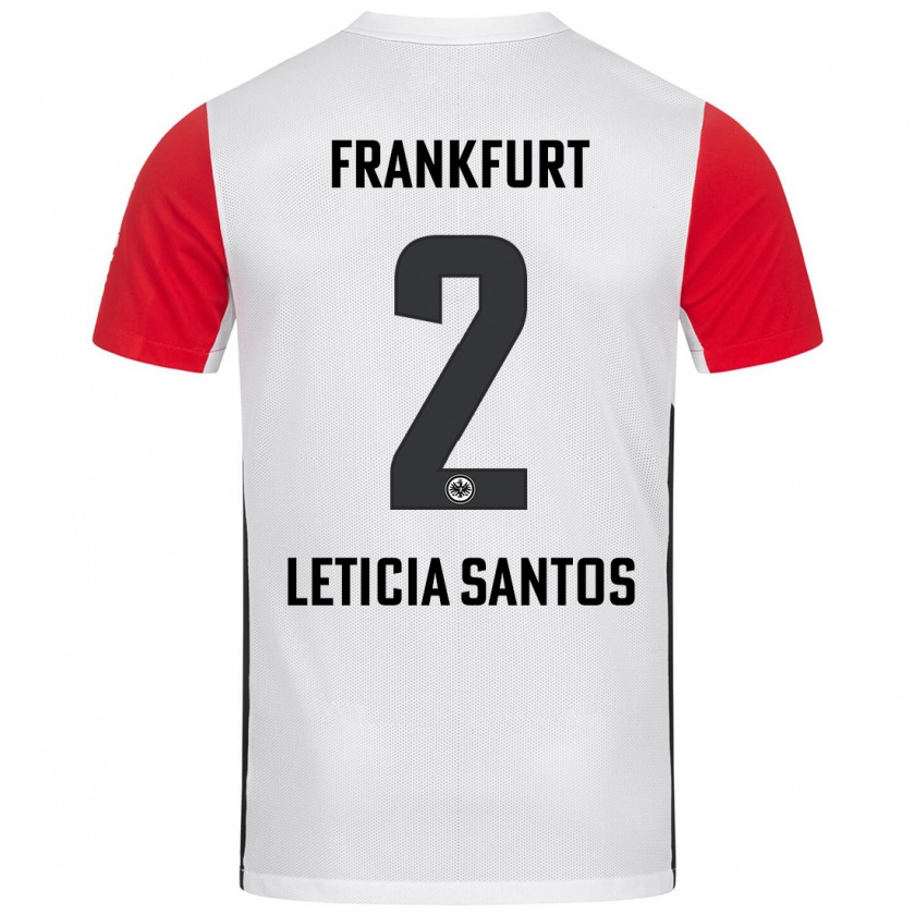 Kandiny Enfant Maillot Letícia Santos De Oliveira #2 Blanc Rouge Tenues Domicile 2024/25 T-Shirt