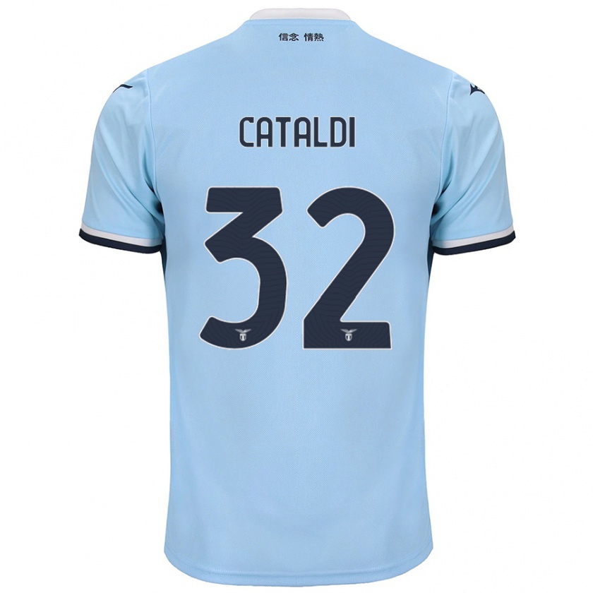 Kandiny Enfant Maillot Danilo Cataldi #32 Bleu Tenues Domicile 2024/25 T-Shirt