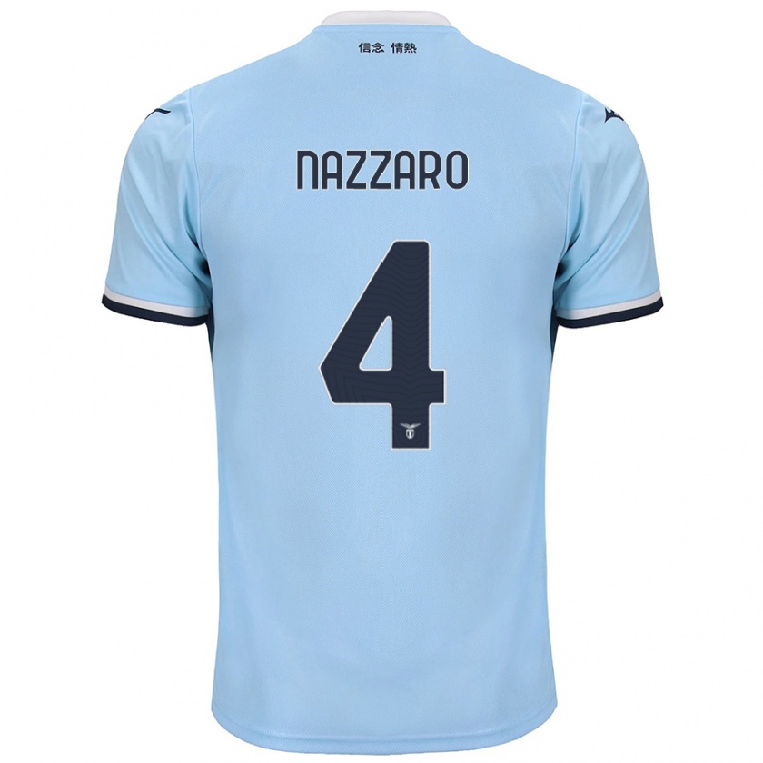 Kandiny Enfant Maillot Marco Nazzaro #4 Bleu Tenues Domicile 2024/25 T-Shirt