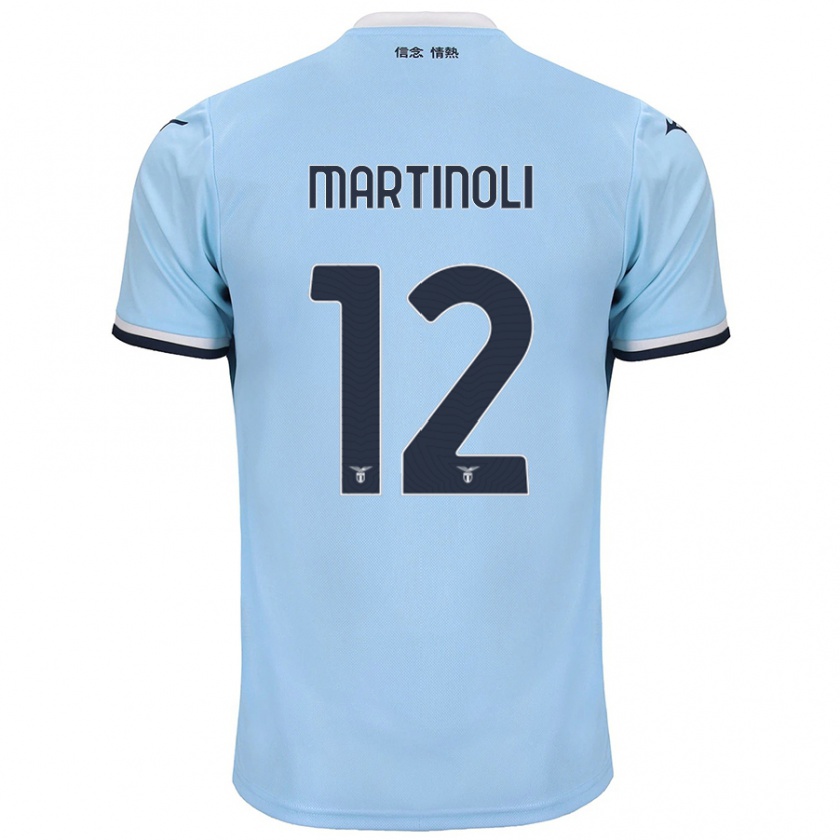 Kandiny Enfant Maillot Elettra Martinoli #12 Bleu Tenues Domicile 2024/25 T-Shirt