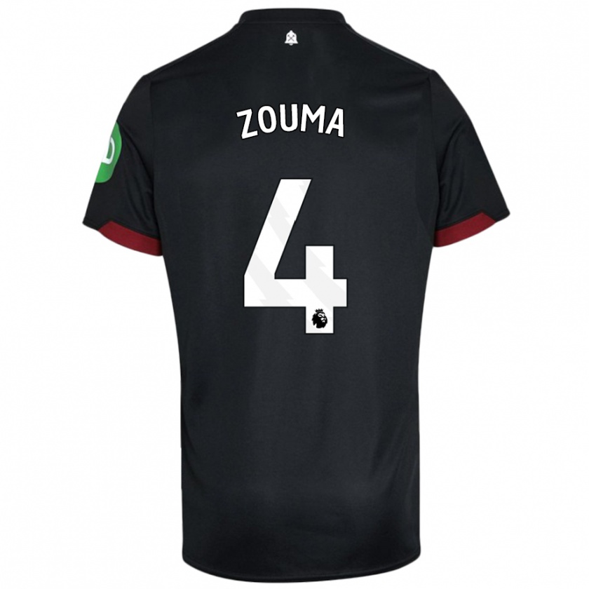 Kandiny Enfant Maillot Kurt Zouma #4 Noir Blanc Tenues Extérieur 2024/25 T-Shirt