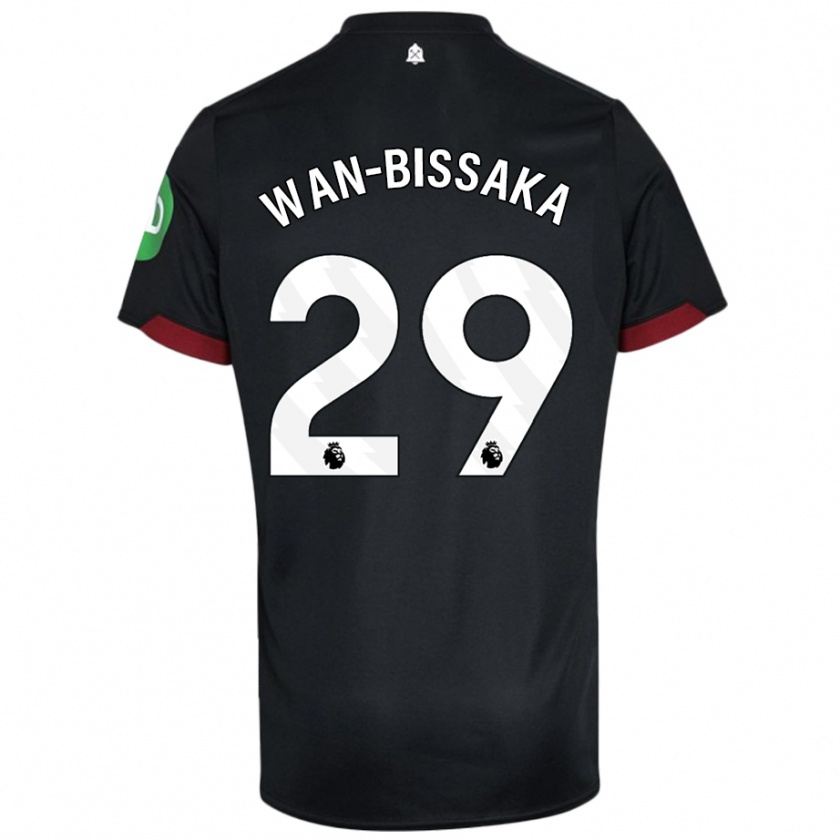 Kandiny Enfant Maillot Aaron Wan-Bissaka #29 Noir Blanc Tenues Extérieur 2024/25 T-Shirt