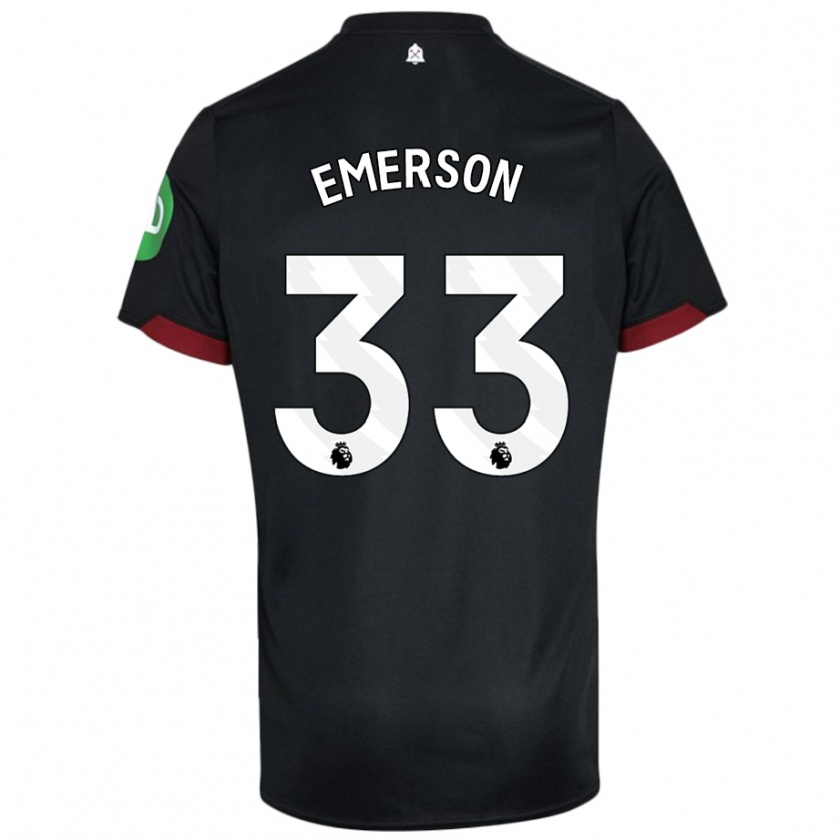 Kandiny Enfant Maillot Emerson #33 Noir Blanc Tenues Extérieur 2024/25 T-Shirt