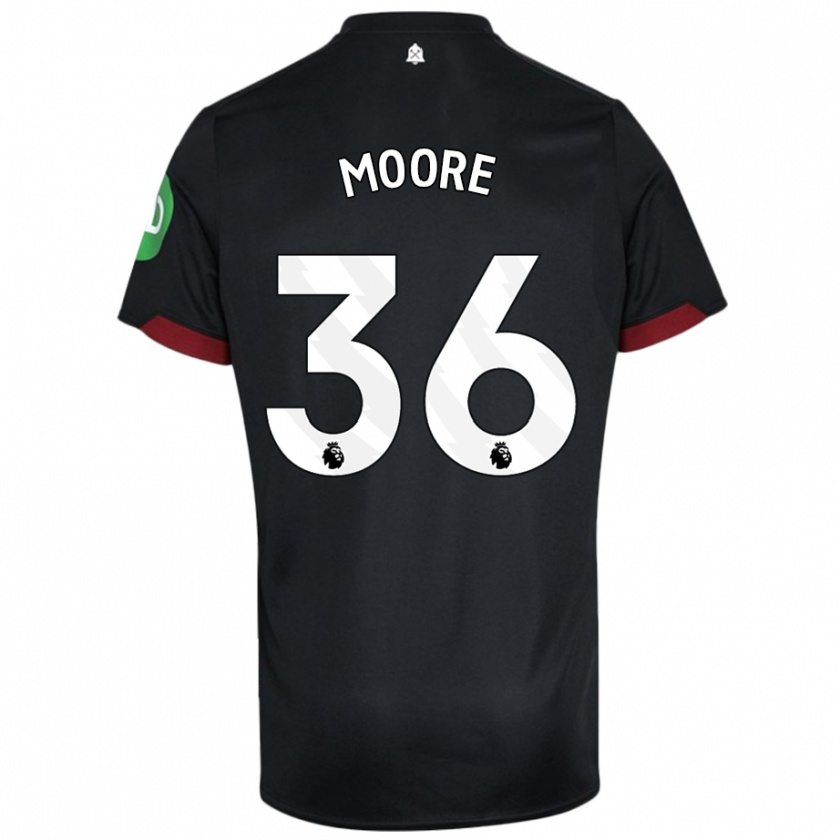 Kandiny Enfant Maillot Sean Moore #36 Noir Blanc Tenues Extérieur 2024/25 T-Shirt