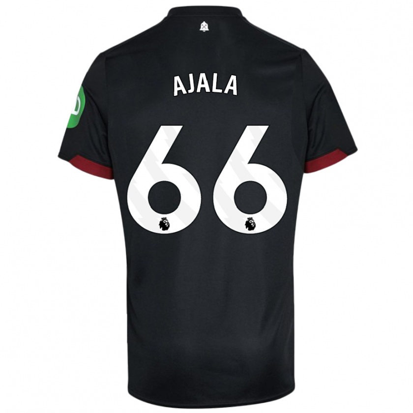 Kandiny Enfant Maillot Joshua Ajala #66 Noir Blanc Tenues Extérieur 2024/25 T-Shirt