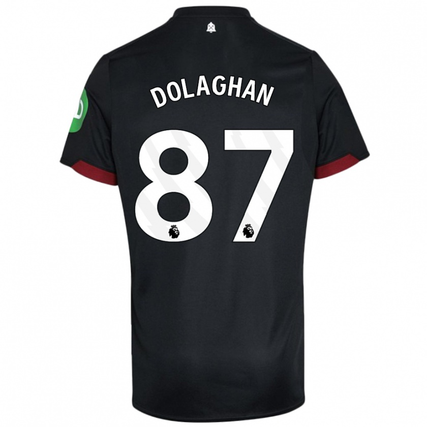 Kandiny Enfant Maillot Brad Dolaghan #87 Noir Blanc Tenues Extérieur 2024/25 T-Shirt