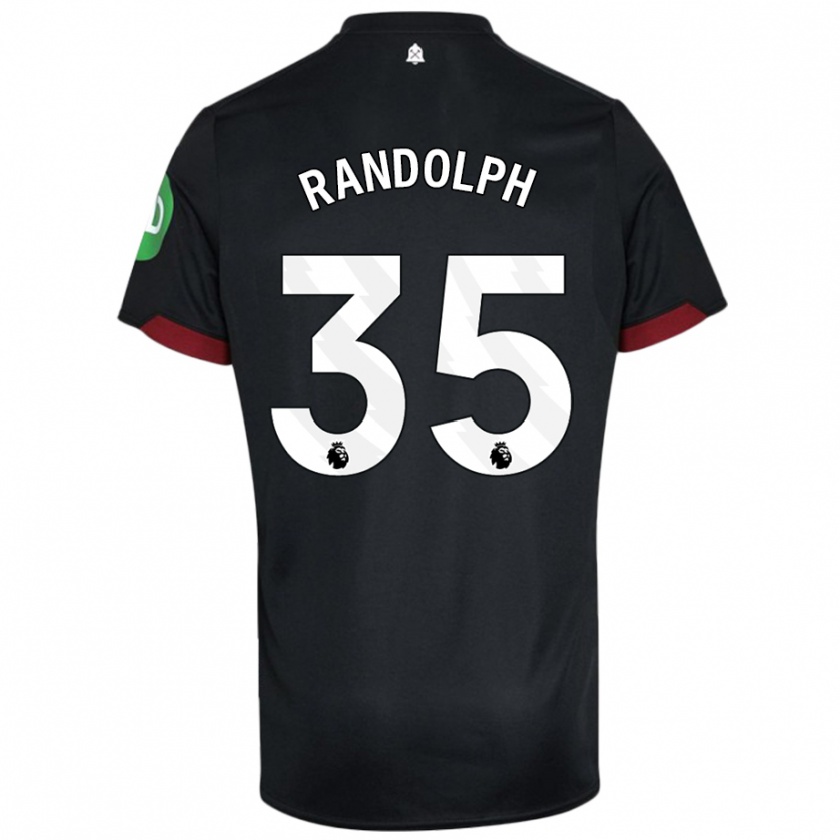 Kandiny Enfant Maillot Darren Randolph #35 Noir Blanc Tenues Extérieur 2024/25 T-Shirt