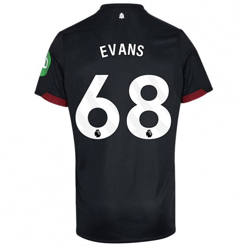 Kandiny Enfant Maillot Isaac Evans #68 Noir Blanc Tenues Extérieur 2024/25 T-Shirt