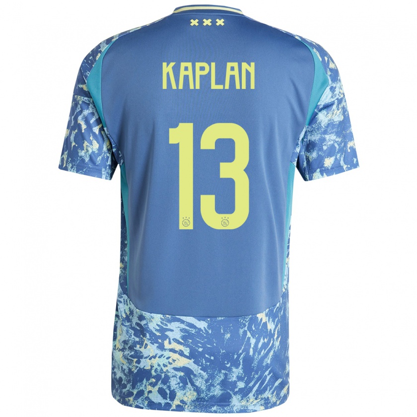 Kandiny Enfant Maillot Ahmetcan Kaplan #13 Gris Bleu Jaune Tenues Extérieur 2024/25 T-Shirt