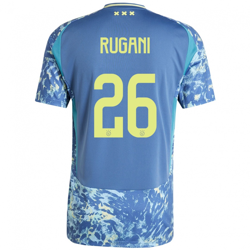 Kandiny Enfant Maillot Daniele Rugani #26 Gris Bleu Jaune Tenues Extérieur 2024/25 T-Shirt