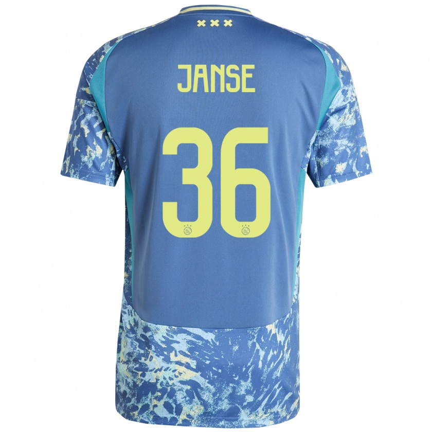 Kandiny Enfant Maillot Dies Janse #36 Gris Bleu Jaune Tenues Extérieur 2024/25 T-Shirt