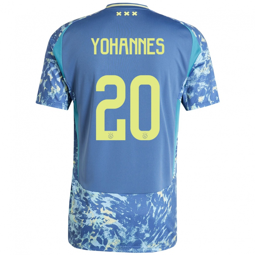 Kandiny Enfant Maillot Lily Yohannes #20 Gris Bleu Jaune Tenues Extérieur 2024/25 T-Shirt