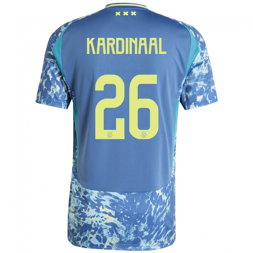 Kandiny Enfant Maillot Isa Kardinaal #26 Gris Bleu Jaune Tenues Extérieur 2024/25 T-Shirt