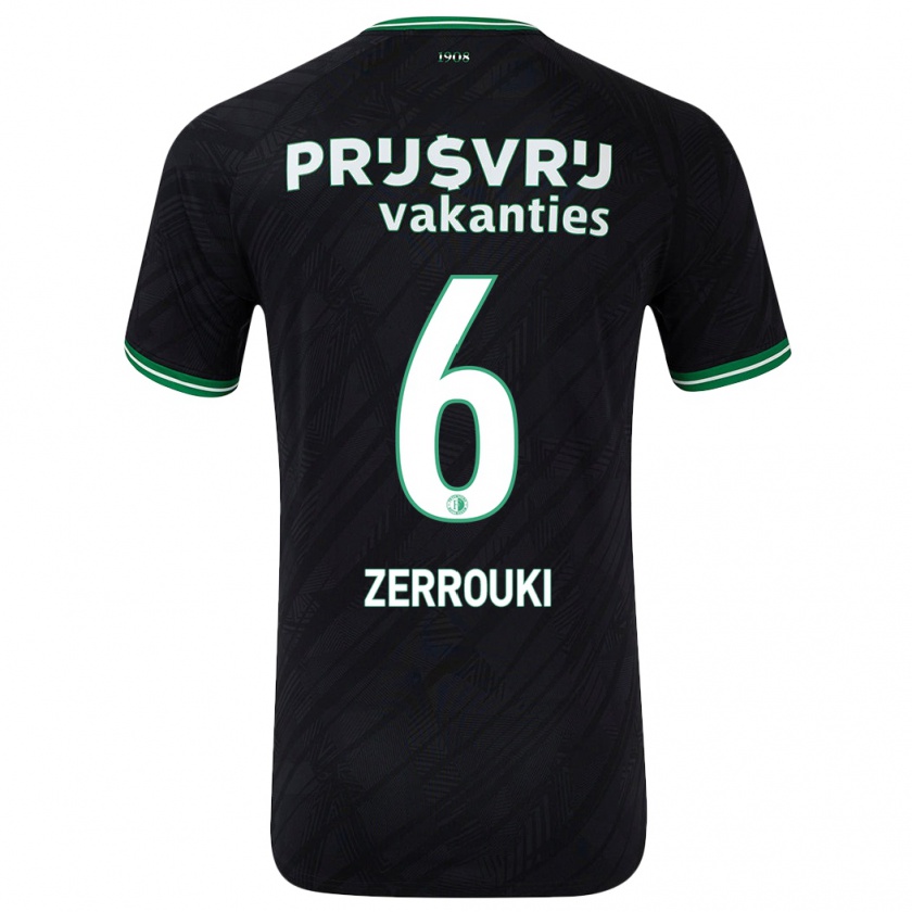 Kandiny Enfant Maillot Ramiz Zerrouki #6 Noir Vert Tenues Extérieur 2024/25 T-Shirt