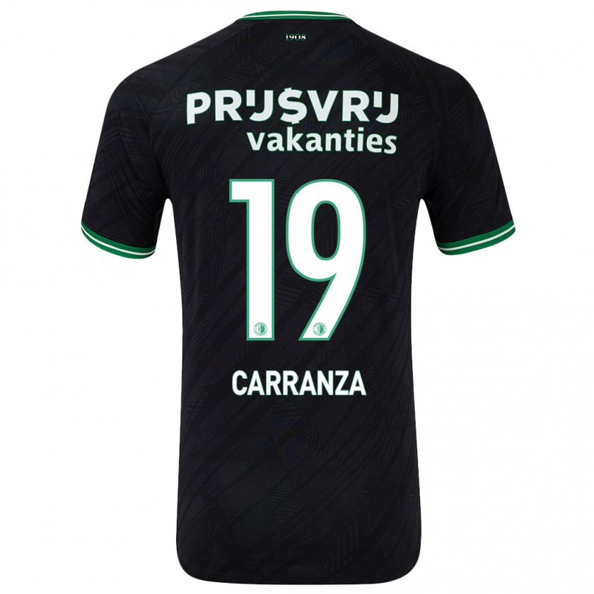 Kandiny Enfant Maillot Julián Carranza #19 Noir Vert Tenues Extérieur 2024/25 T-Shirt