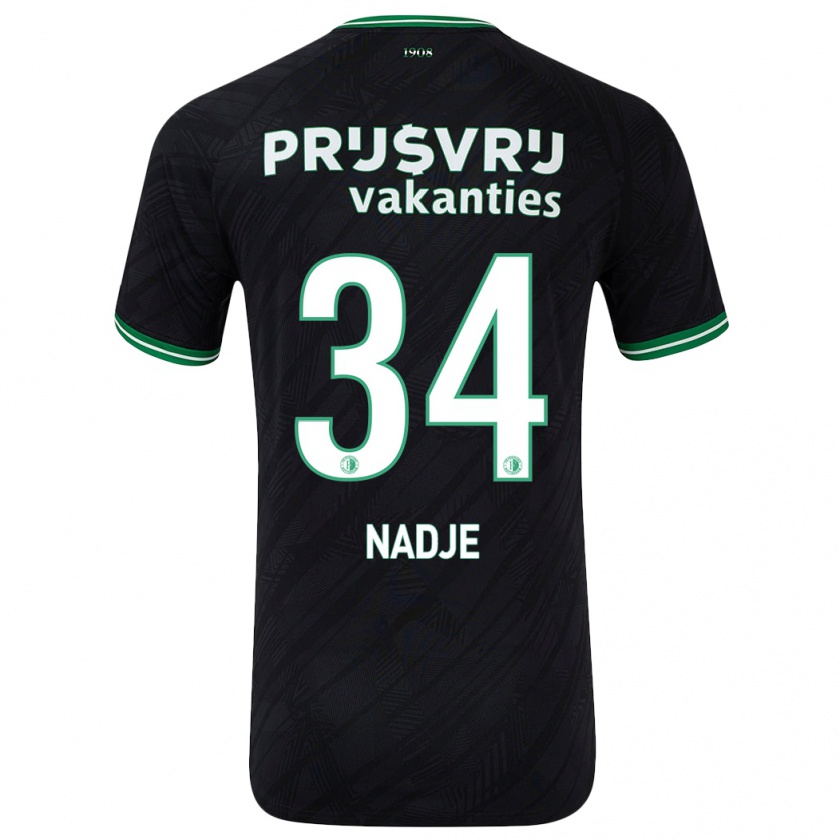 Kandiny Enfant Maillot Chris-Kévin Nadje #34 Noir Vert Tenues Extérieur 2024/25 T-Shirt