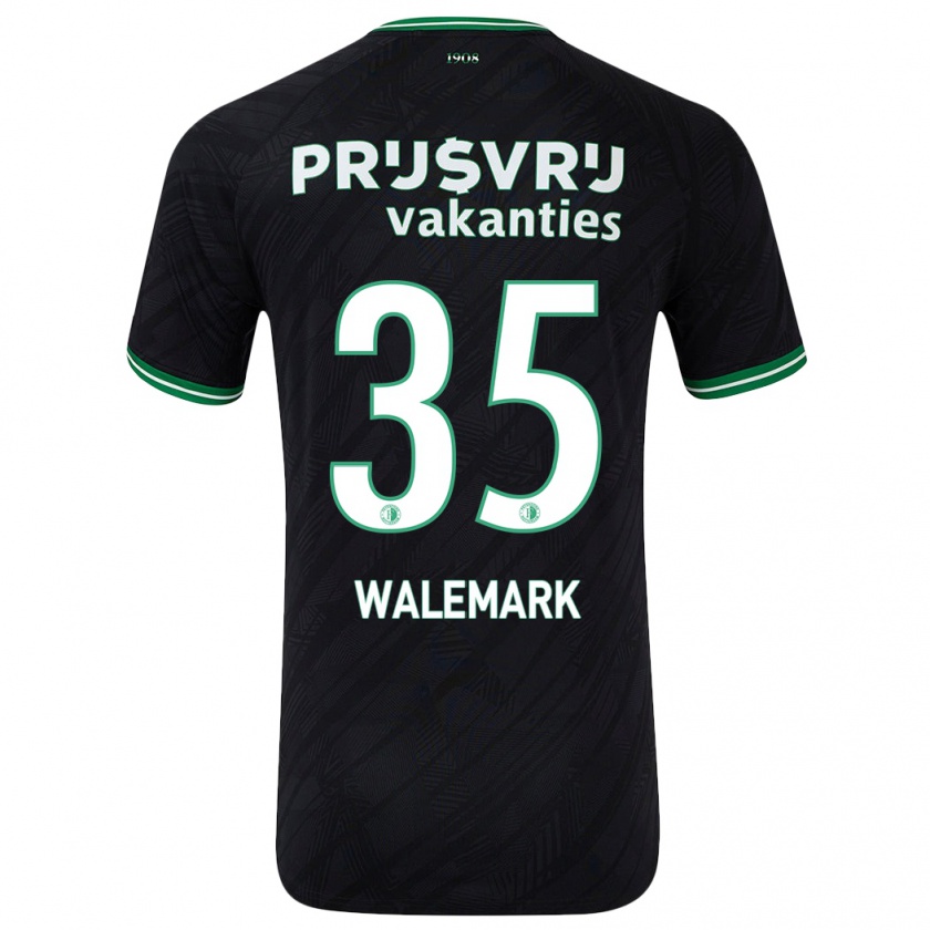 Kandiny Enfant Maillot Patrik Walemark #35 Noir Vert Tenues Extérieur 2024/25 T-Shirt