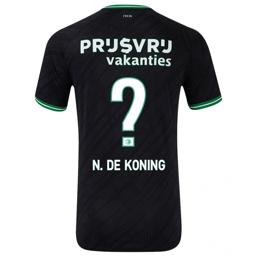 Kandiny Enfant Maillot Nick De Koning #0 Noir Vert Tenues Extérieur 2024/25 T-Shirt