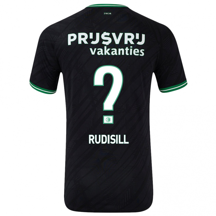 Kandiny Enfant Maillot Paulo Rudisill #0 Noir Vert Tenues Extérieur 2024/25 T-Shirt