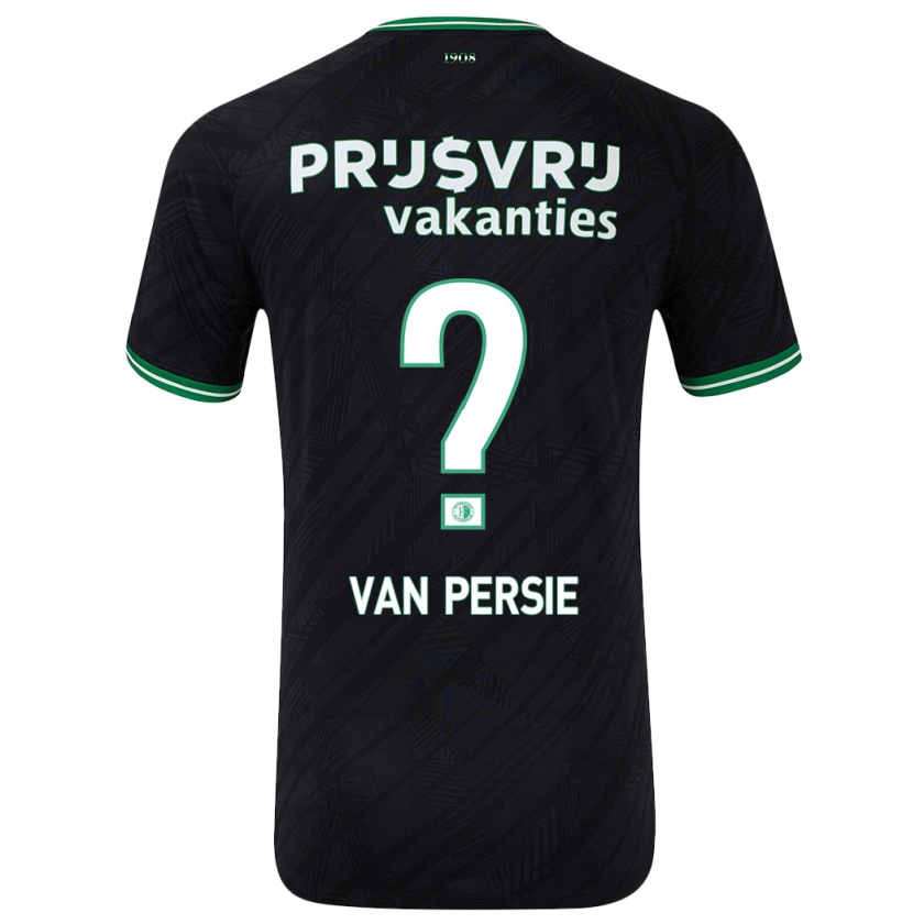 Kandiny Enfant Maillot Shaqueel Van Persie #0 Noir Vert Tenues Extérieur 2024/25 T-Shirt