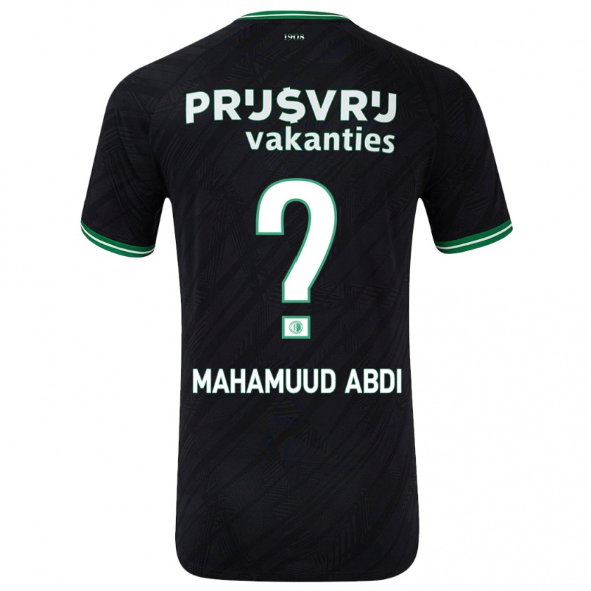 Kandiny Enfant Maillot Nuuradiin Mahamuud Abdi #0 Noir Vert Tenues Extérieur 2024/25 T-Shirt