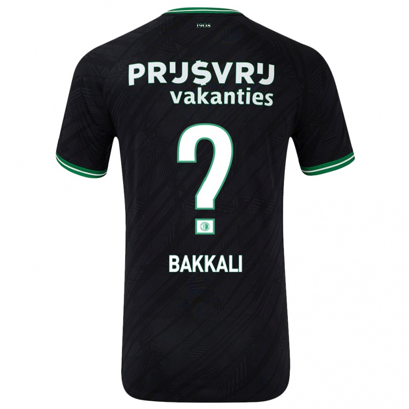 Kandiny Enfant Maillot Yassir Bakkali #0 Noir Vert Tenues Extérieur 2024/25 T-Shirt