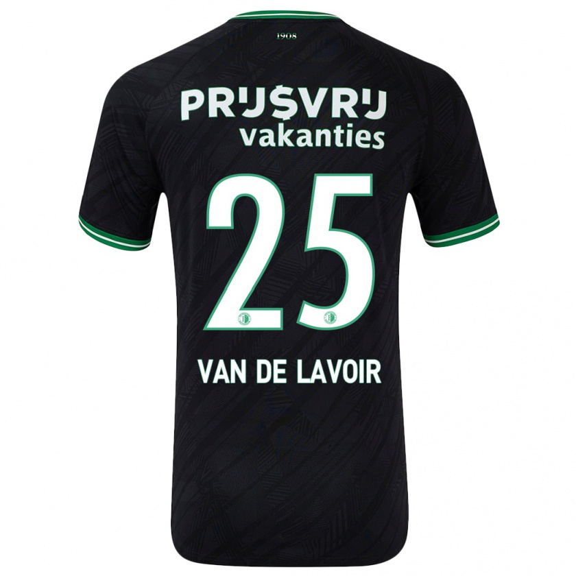 Kandiny Enfant Maillot Romeé Van De Lavoir #25 Noir Vert Tenues Extérieur 2024/25 T-Shirt