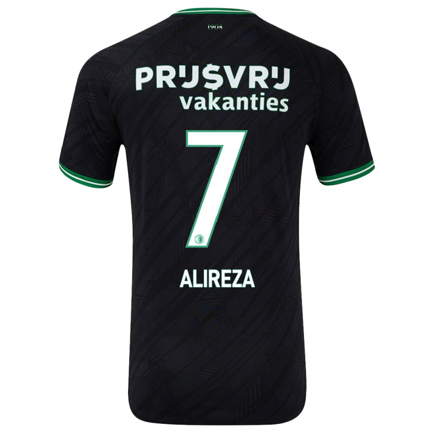 Kandiny Enfant Maillot Alireza Jahanbakhsh #7 Noir Vert Tenues Extérieur 2024/25 T-Shirt