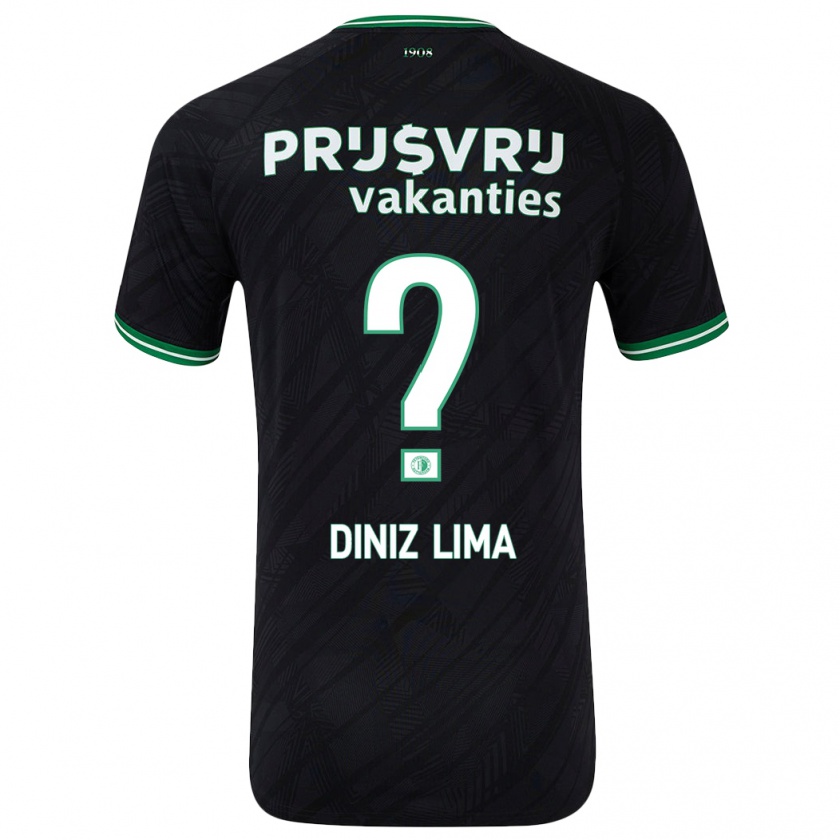 Kandiny Enfant Maillot Lucas Diniz Lima #0 Noir Vert Tenues Extérieur 2024/25 T-Shirt