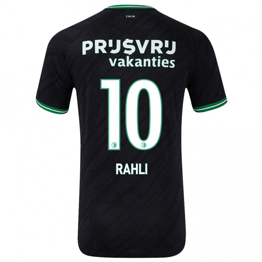 Kandiny Enfant Maillot Khalid Rahli #10 Noir Vert Tenues Extérieur 2024/25 T-Shirt